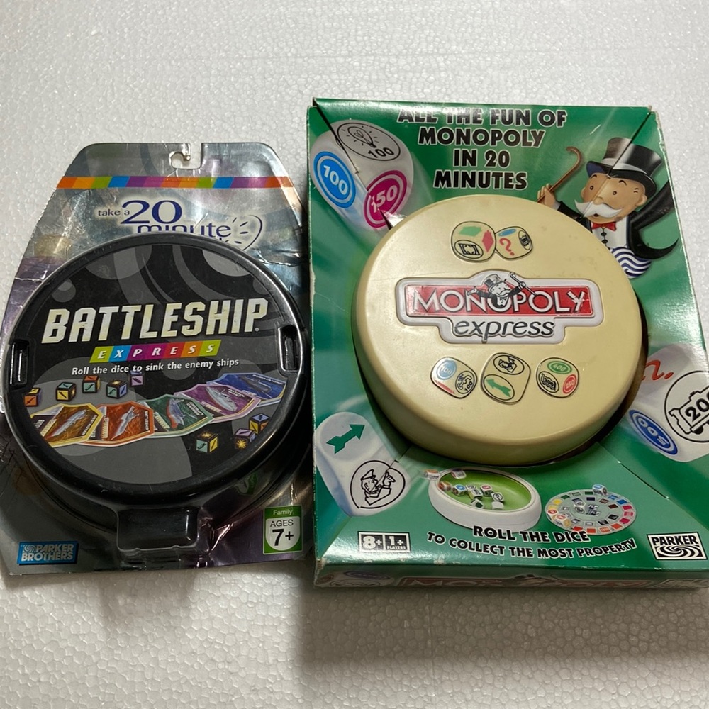 Monopoly Express 2005 & Battleship 2007 Express NEW Games